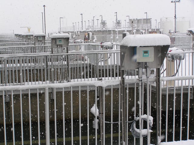 Image 1. Ultrasonic sensors are used even in harsh environments for water applications. Here ultrasonic transmitters are used to measure level of the incoming water in a water plant.