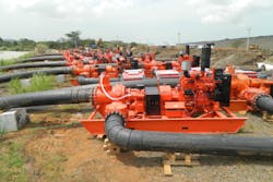 Godwin pumps will move 122 million gallons of water per day to fill the third set of locks. Photo courtesy of Xylem Inc. Godwin pumps will move 122 million gallons of water per day to fill the third set of locks. Photo courtesy of Xylem Inc.