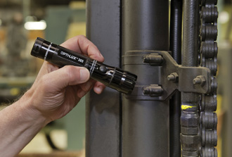 Spectronics Olx 365 Opti Lux 365 Industrial Application With Yellow Leak