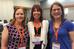 Editors Lori Ditoro and Robyn Tucker with Dale Filhaber, center, following Filhaber’s presentation during the Water Quality Association’s Convention and Exposition in Nashville, Tennessee.