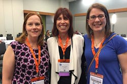 Editors Lori Ditoro and Robyn Tucker with Dale Filhaber, center, following Filhaber&rsquo;s presentation during the Water Quality Association&rsquo;s Convention and Exposition in Nashville, Tennessee.