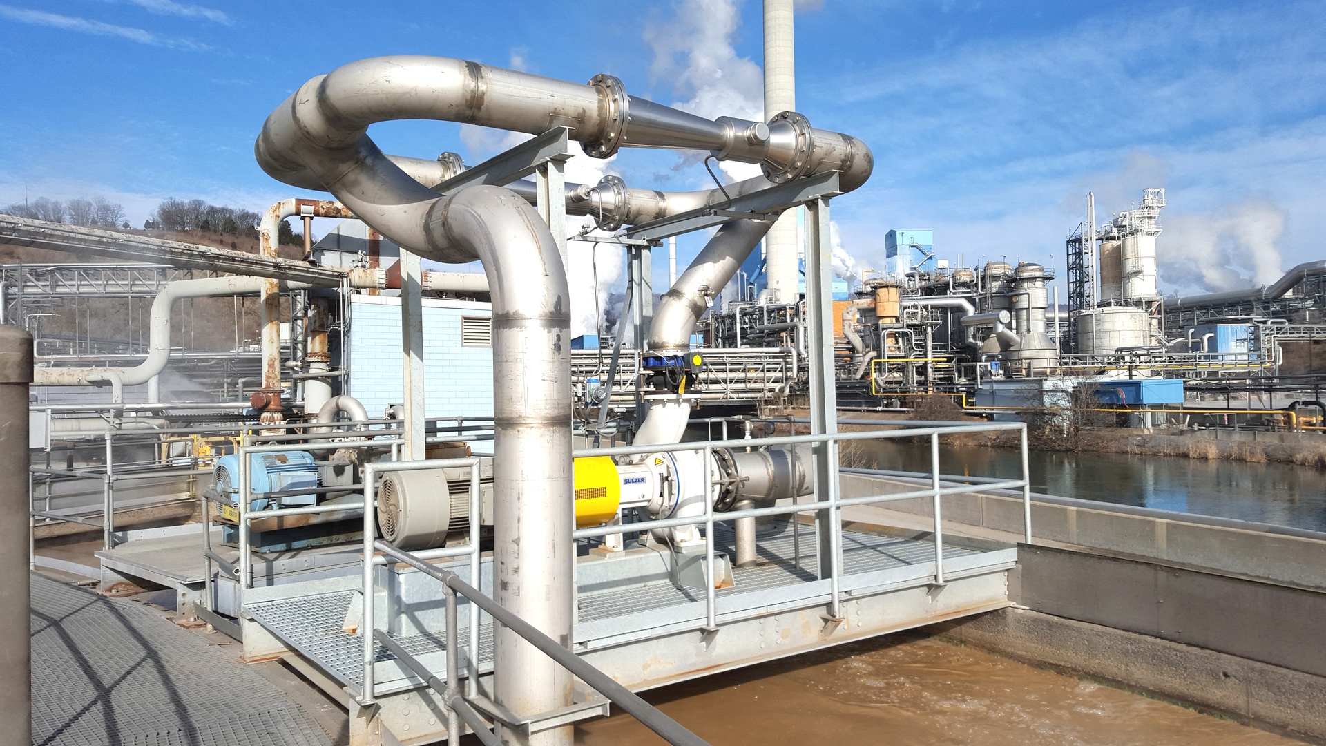 At this paper mill, water treatment managers expanded the aeration capacity and lowered energy costs by replacing a surface-based aspirator system with Venturi injectors, drawing oxygen into the wastewater stream as it entered the clarifier &mdash; a common practice in municipal wastewater treatment plants. | Image courtesy of Mazzei Injector Company