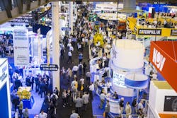 OTC 2016 attendees and speakers on the exhibit floor at the Offshore Technology Conference