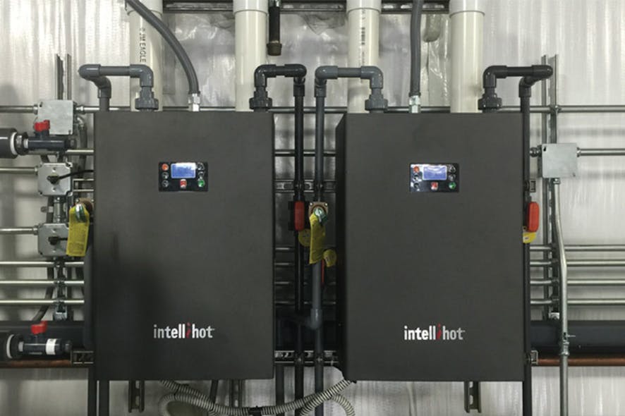 Two deionized water heaters installed at the Culligan facility. Image courtesy of Intellihot Green Technologies Inc.