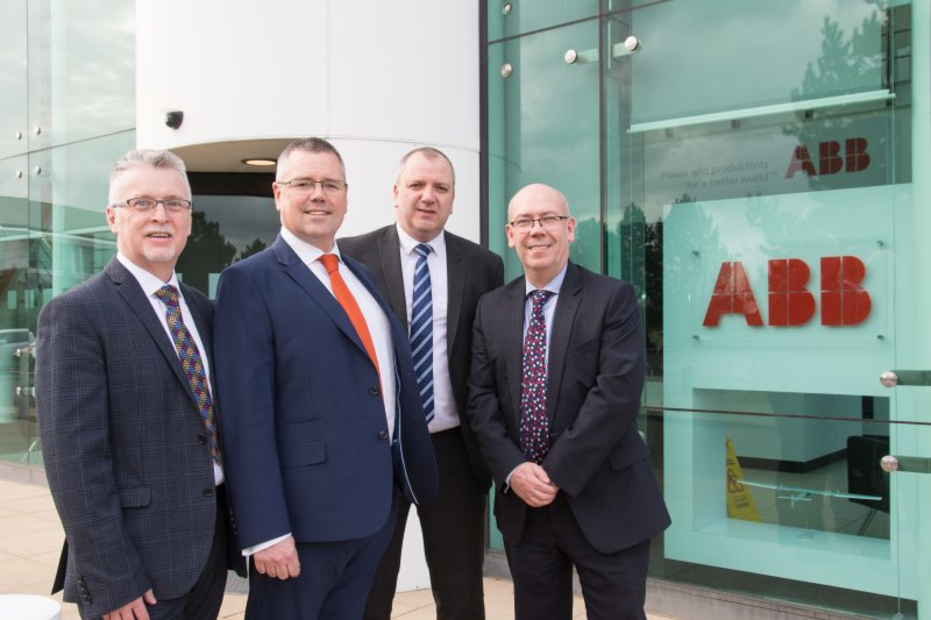 From L-R: Peter Wright, ABB Motors and Generators Field Service Operations; Dave Hawley, ABB Motors & Generators Discrete Automation & Motion; Chris Powles, Sulzer; Adrian Larmour, Sulzer