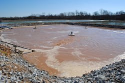 After flow through the phosphorous ponds and the anoxic pond, the water is pumped to the bioreactor. All images courtesy of Complete Water Services LLC After flow through the phosphorous ponds and the anoxic pond, the water is pumped to the bioreactor. All images courtesy of Complete Water Services LLC