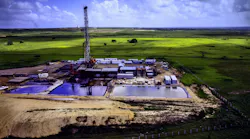 Image courtesy of iStock: Aerial view of drilling rig.