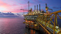 Offshore rig in twilight. Image courtesy of think4photop/iStock.