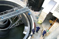 New clarifier, part of the aerobic system. All images courtesy of Fluence Corporation