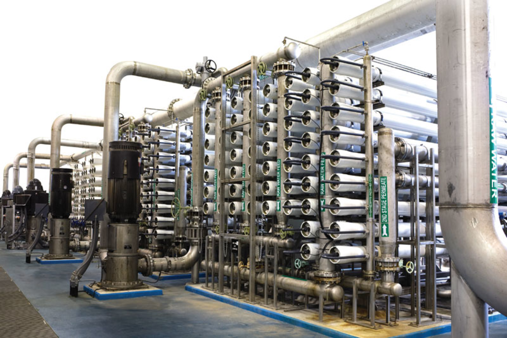 RO skid with membranes. All graphics courtesy of Milton Roy