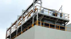 Typical installation of evaporative cooling towers. Image courtesy of Air Liquide