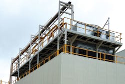 Typical installation of evaporative cooling towers. Image courtesy of Air Liquide Typical installation of evaporative cooling towers. Image courtesy of Air Liquide