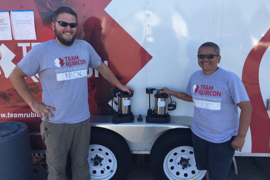 Members of Team Rubicon getting ready to put the Wilo pumps to use in Northern Illinois. Image courtesy of Wilo