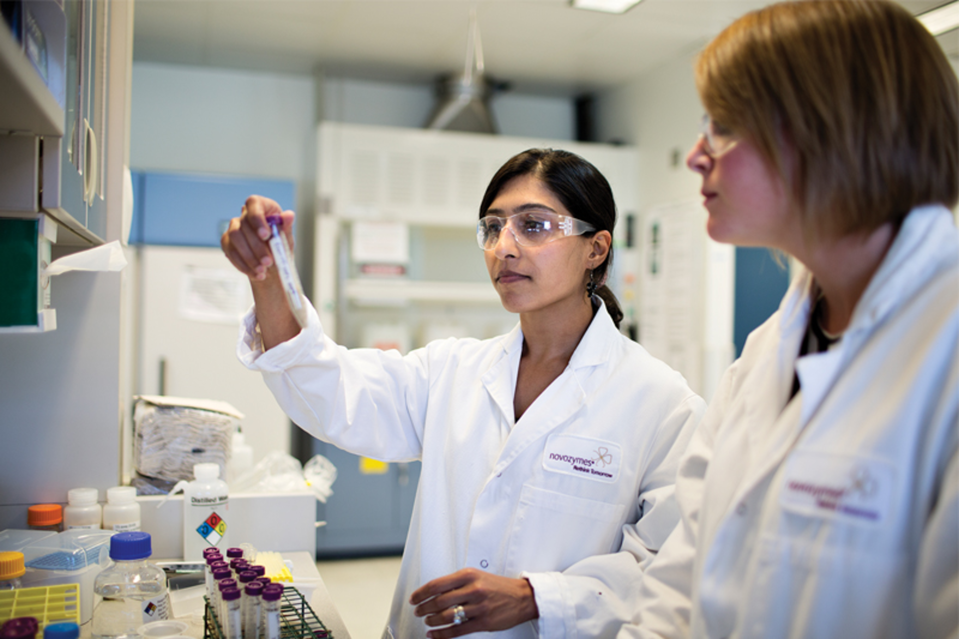 Researchers at Novozymes research center in Franklin, North Carolina. All graphics courtesy of Novozymes