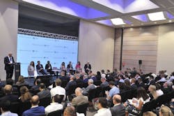 Dr. Eduardo Orteu co-moderated the panel, “Pricing Water Security and Enhancing Practical Financing Tools for Reclaimed Wastewater Reuse,” at the IDA International Conference on Water Reuse and Recycling. Courtesy of IDA Dr. Eduardo Orteu co-moderated the panel, “Pricing Water Security and Enhancing Practical Financing Tools for Reclaimed Wastewater Reuse,” at the IDA International Conference on Water Reuse and Recycling. Courtesy of IDA