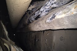 Figure 2. Prior to treatment, boiler tubes showed heavy calcium carbonate scale formation. Figure 2. Prior to treatment, boiler tubes showed heavy calcium carbonate scale formation.