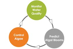 MPC-Buoy combines real-time water quality monitoring and ultrasound technology to predict and control algal blooms effectively.