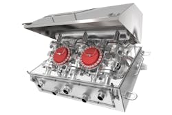 Figure 6. A series of dome-loaded PRRs were installed in a steel mill processing plant to control cooling water. Courtesy of Jordan Valve Figure 6. A series of dome-loaded PRRs were installed in a steel mill processing plant to control cooling water. Courtesy of Jordan Valve