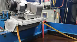 In a Separate and Skim Tank, a tube is drawn continuously across the water and floats on the surface, collecting only fats, oils and grease. The tube is scraped off by the skimmer and the clean tube returns to the surface to collect more FOG. All images courtesy of Oil Skimmers, Inc.