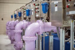 Because this is a closed-loop system, additional measures must be taken to monitor the levels of dissolved constituents that may be more concentrated in the blowdown or waste stream returned to the WPCF. Because this is a closed-loop system, additional measures must be taken to monitor the levels of dissolved constituents that may be more concentrated in the blowdown or waste stream returned to the WPCF.