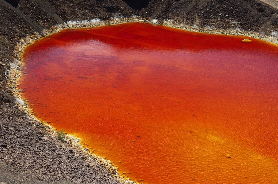 Acid mine drainage in the Sao Domingos Mine, a deserted open-pit mine in Mertola, Alentejo, Portugal