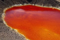 Acid mine drainage in the Sao Domingos Mine, a deserted open-pit mine in Mertola, Alentejo, Portugal Acid mine drainage in the Sao Domingos Mine, a deserted open-pit mine in Mertola, Alentejo, Portugal