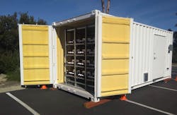 BETT reactors are stacked together like Legos inside a 20-foot shipping container. BETT reactors are stacked together like Legos inside a 20-foot shipping container.