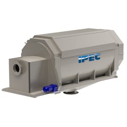 JWC’s IPEC rotary drum screen uses a wedge wire screen to minimize wash water use. JWC’s IPEC rotary drum screen uses a wedge wire screen to minimize wash water use.
