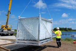 BioCord Reactors can be installed while the lagoon remains in operation. As treatment needs change, additional reactors can be added easily to meet loading and discharge requirements. BioCord Reactors can be installed while the lagoon remains in operation. As treatment needs change, additional reactors can be added easily to meet loading and discharge requirements.