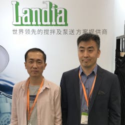 On with business. Landia's Danny Zhang (right) with key Landia customer, Mr. Chen from Huizhou. On with business. Landia's Danny Zhang (right) with key Landia customer, Mr. Chen from Huizhou.