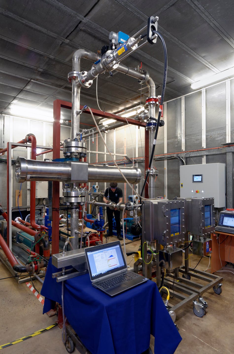 Online oil-in-water monitors under testing at TÜV SÜD National Engineering Laboratory.