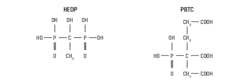 Figure 1. Two common phosphonates: 1-hydroxyethylidene-1,1diphosphonic acid (HEDP), and 2-phosphono-butane-1,2,4-tricarboxylic acid (PBTC). Sometimes other compounds known as phosphinates may be effective. Figure 1. Two common phosphonates: 1-hydroxyethylidene-1,1diphosphonic acid (HEDP), and 2-phosphono-butane-1,2,4-tricarboxylic acid (PBTC). Sometimes other compounds known as phosphinates may be effective.