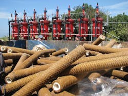 Single-use filters being thrown away. Single-use filters being thrown away.