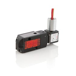 The ASCO 8551 series pad mounted inline spool valve are locally mounted to reduce leak points. They enable an electronic control system to interface with a pneumatically operated valve. The ASCO 8551 series pad mounted inline spool valve are locally mounted to reduce leak points. They enable an electronic control system to interface with a pneumatically operated valve.