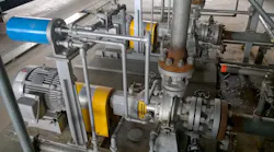 Figure 1. An example of a pump installation in a treatment plant. Many different pumps are needed in treatment plants and their selection, details, and installation have always been critical in the overall operation, reliability and performance of the plant.