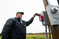 Arkansas rice farmer Kotton Guest programs a new irrigation timer for his water pump, thanks to a grant from Kellogg Company. Arkansas rice farmer Kotton Guest programs a new irrigation timer for his water pump, thanks to a grant from Kellogg Company.