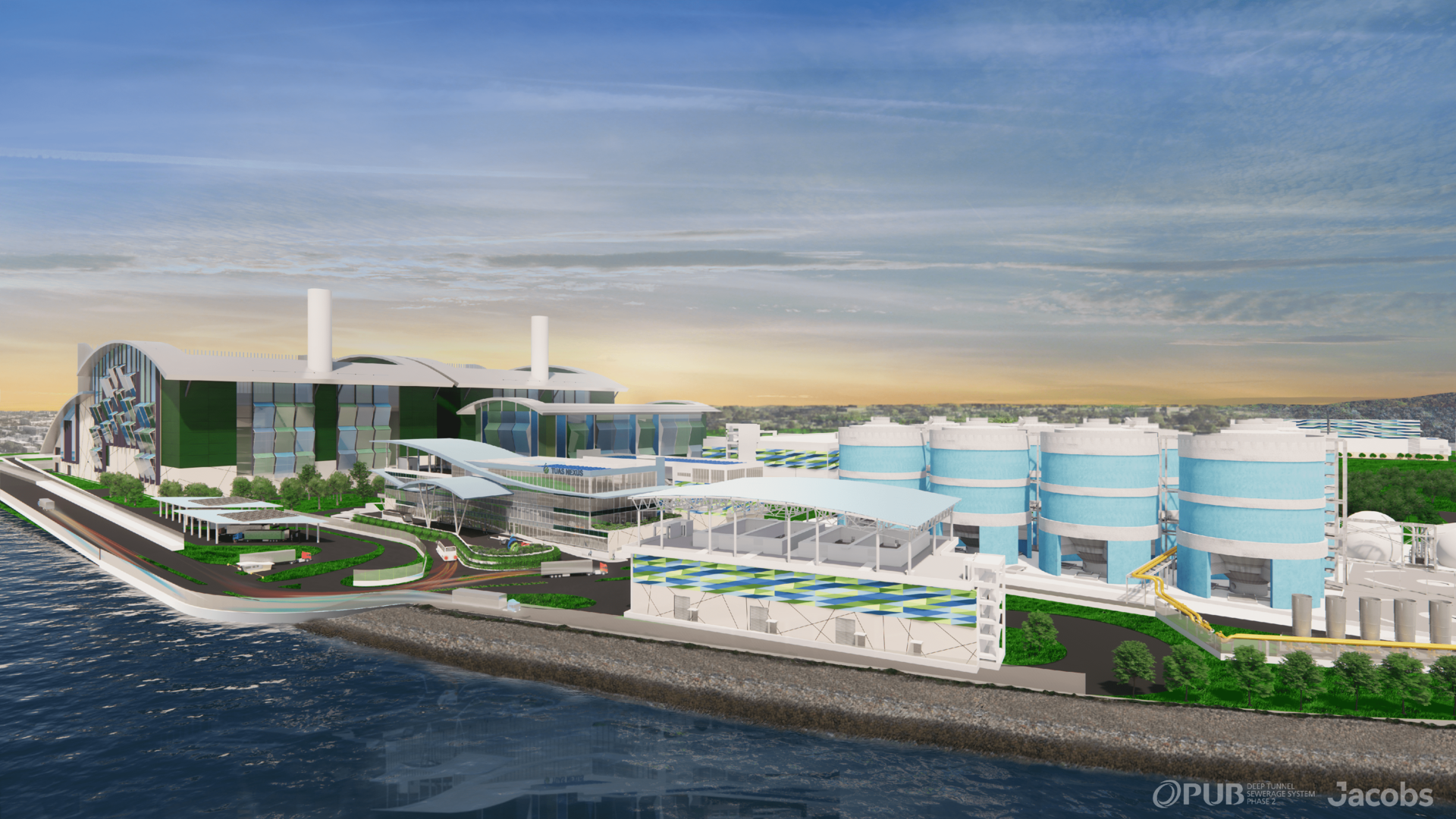 An artist's rendering of the Tuas Water Reclamation Plant.