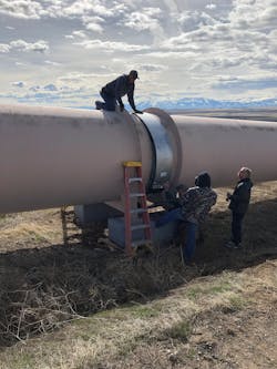 The HYMAX VERSA wraparound coupling opens like a clamp but offers the durability and seal of a coupling, providing an ideal solution for replacing the dresser multi-bolt couplings. The HYMAX VERSA wraparound coupling opens like a clamp but offers the durability and seal of a coupling, providing an ideal solution for replacing the dresser multi-bolt couplings.