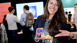Julia Ciarlini Junger Soares showcasing her work at the University of Sydney. The researchers used an advanced oxidation process that eliminated stubborn organic aqueous pollutants.