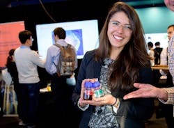 Julia Ciarlini Junger Soares showcasing her work at the University of Sydney. The researchers used an advanced oxidation process that eliminated stubborn organic aqueous pollutants. Julia Ciarlini Junger Soares showcasing her work at the University of Sydney. The researchers used an advanced oxidation process that eliminated stubborn organic aqueous pollutants.