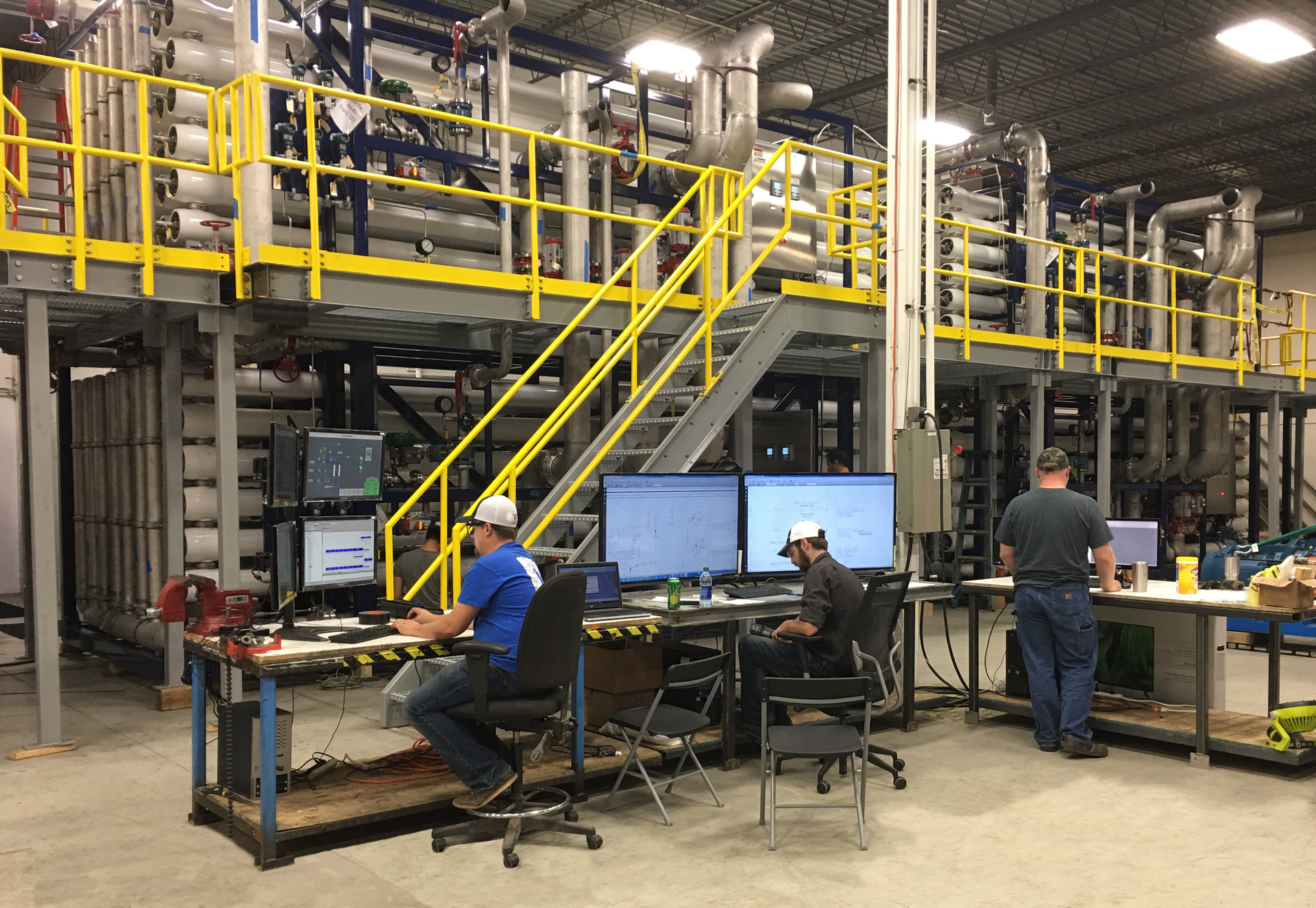 Con Edison&rsquo;s East River facility during factory testing of the RO system.