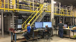 Con Edison’s East River facility during factory testing of the RO system. Con Edison’s East River facility during factory testing of the RO system.