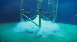 The HYPERCLASSIC Mixing and Aeration System operating inside a tank. The HYPERCLASSIC Mixing and Aeration System operating inside a tank.