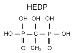 Figure 3. Two common phosphonates, 1-hydroxyethylidene-1,1-diphosphonic acid (HEDP), and 2-phosphono-butane-1,2,4-tricarboxylic acid (PBTC). Figure 3. Two common phosphonates, 1-hydroxyethylidene-1,1-diphosphonic acid (HEDP), and 2-phosphono-butane-1,2,4-tricarboxylic acid (PBTC).