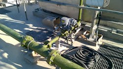 An example of a piping section of a water treatment unit during construction. An example of a piping section of a water treatment unit during construction.