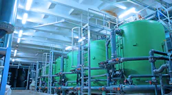 Water tanks at industrial power plant.