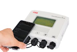 ABB’s AquaMaster4 electromagnetic flowmeter uses Near Field Communications (NFC) technology to enable users to download configuration settings and retrieve logger data simply by tapping the transmitter with a smart device such as phone or tablet loaded with ABB’s Velox app. ABB’s AquaMaster4 electromagnetic flowmeter uses Near Field Communications (NFC) technology to enable users to download configuration settings and retrieve logger data simply by tapping the transmitter with a smart device such as phone or tablet loaded with ABB’s Velox app.