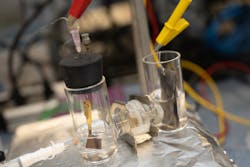 Rice University engineers have designed a catalyst of ruthenium atoms in a copper mesh to extract ammonia and fertilizer from wastewater. The process would also reduce carbon dioxide emissions from traditional industrial production of ammonia. Photo by Jeff Fitlow/Rice University