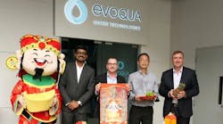 Ron Keating, Evoqua&apos;s Chief Executive Officer (right), was joined by Govindan Alagappan, Evoqua&apos;s VP and Managing Director for APAC (left), Herv&eacute; Fages, Evoqua&apos;s Executive Vice President and Applied Product Technologies Segment President (center left), and Keng Hoo Yeo, Operations Director for Evoqua (center right).