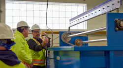 Foth's Rob Brillhart, right, at a Wisconsin wastewater treatment facility.